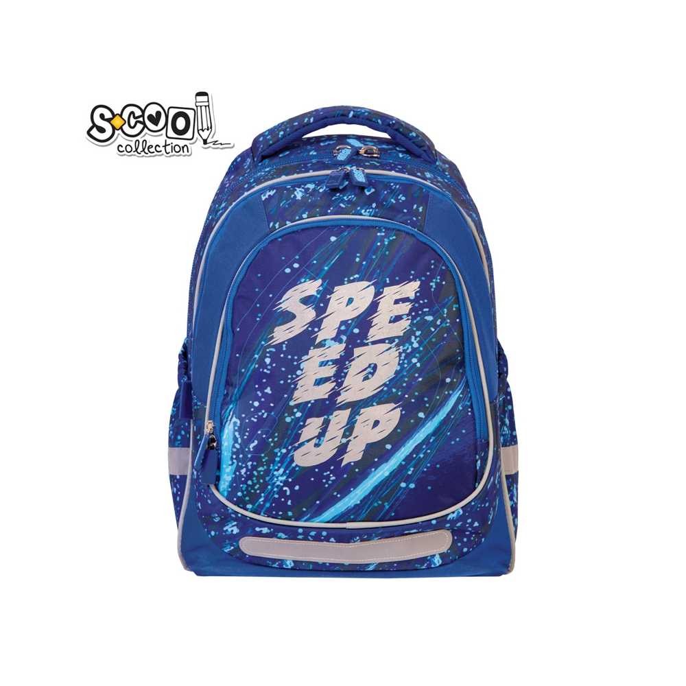 Ghiozdan Speed Up, insertii reflectorizante, 1 compartiment, albastru - imagine 9